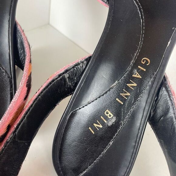 Gianni Bini Veronica Leopard Print Hair on Hide Strappy Heeled Sandals 8 - Picture 11 of 13